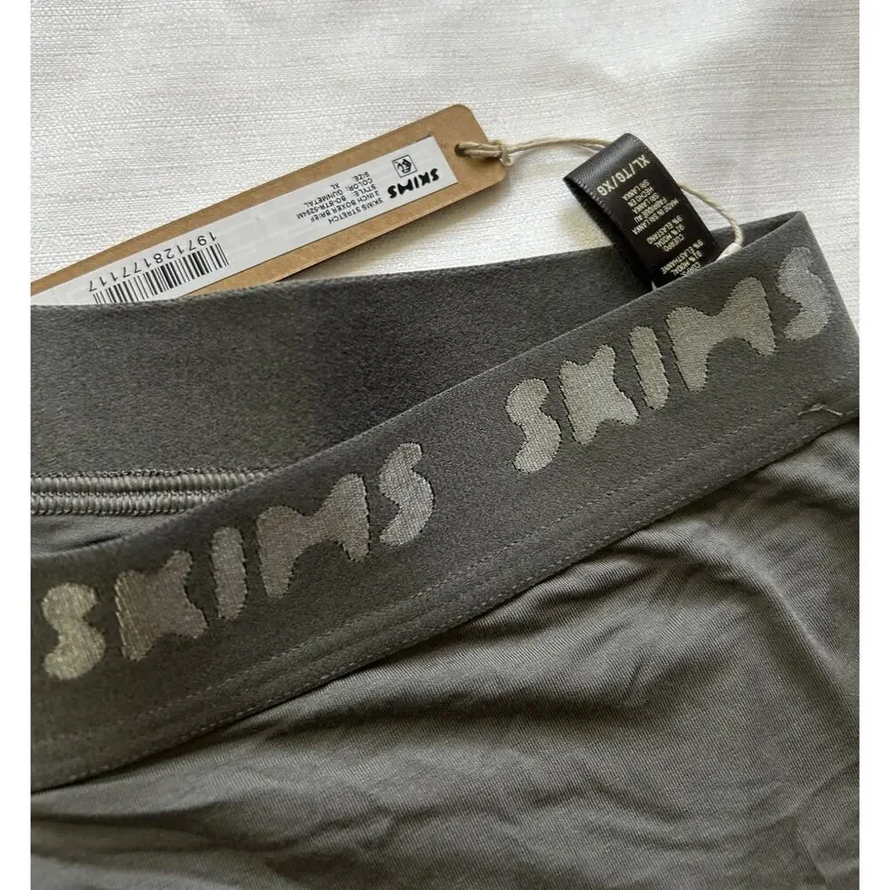 Skims NWT Stretch 3 Inch Boxer Brief Gunmetal Size XL